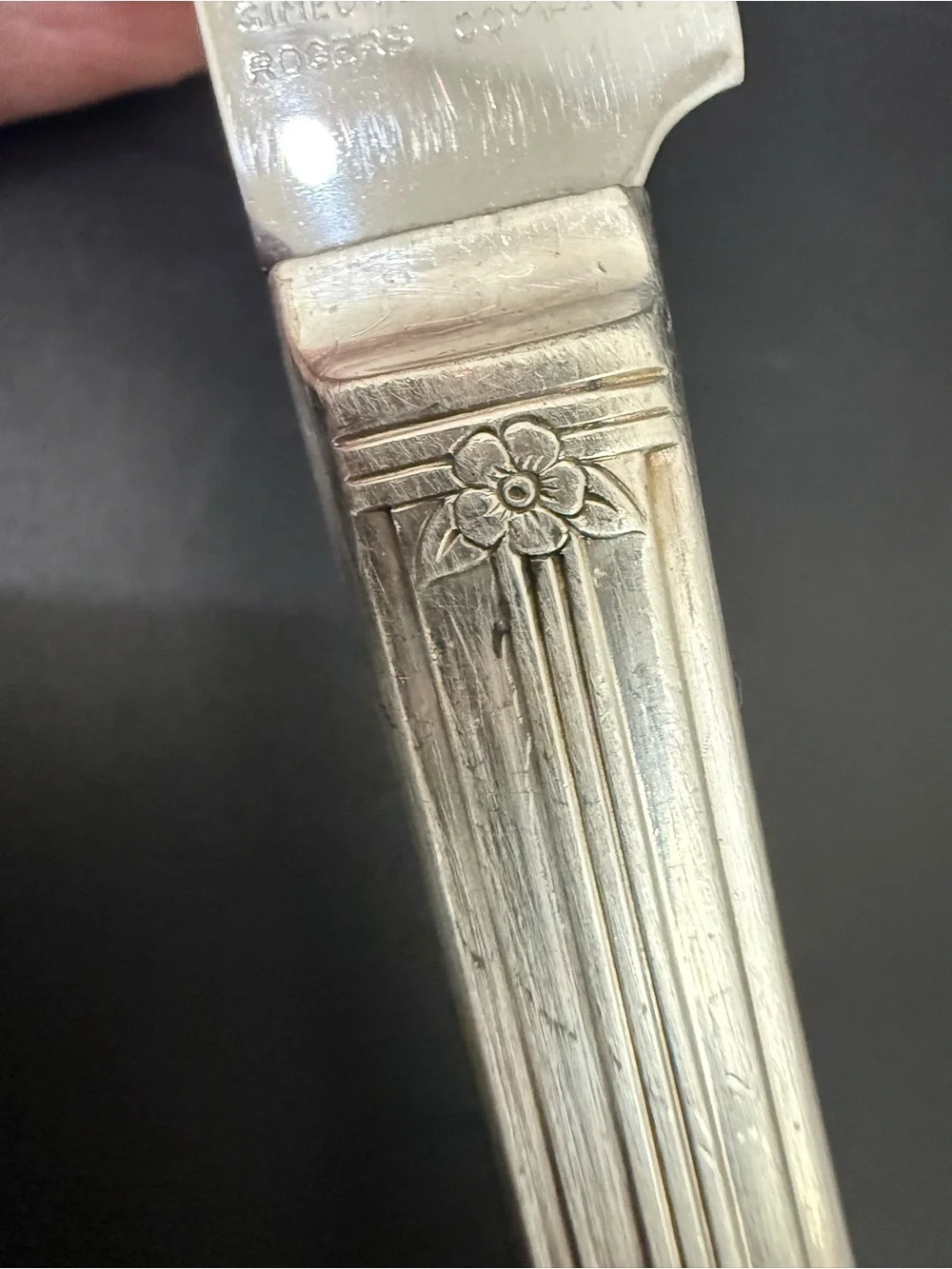 Vintage ONEIDA Simeon & George Rogers Co. Silver Rose Silver-plate Dinner Knives